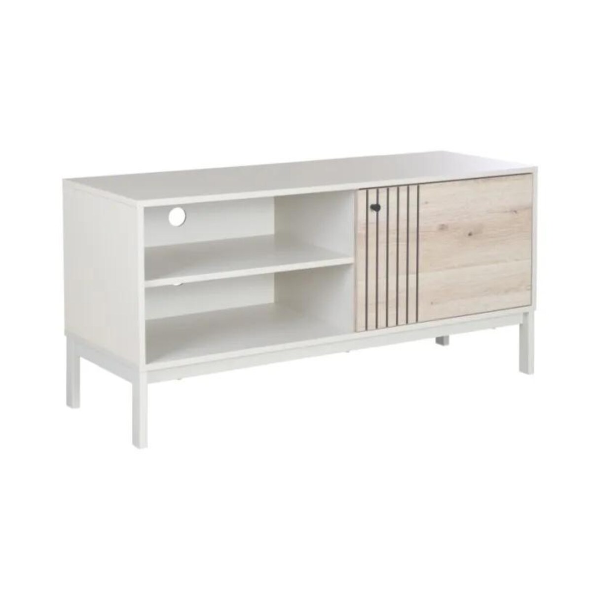 Szafka RTV FROST 2 120cm off white/dąb alpejski