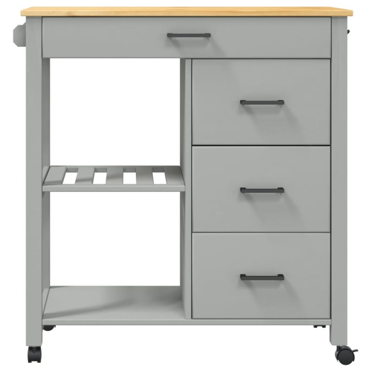 vidaXL Wózek kuchenny MONZA, 84x40x88,5 cm, lite drewno sosnowe