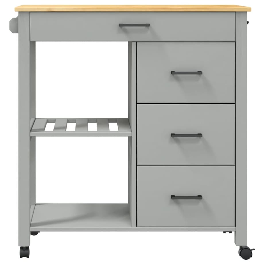 vidaXL Wózek kuchenny MONZA, 84x40x88,5 cm, lite drewno sosnowe