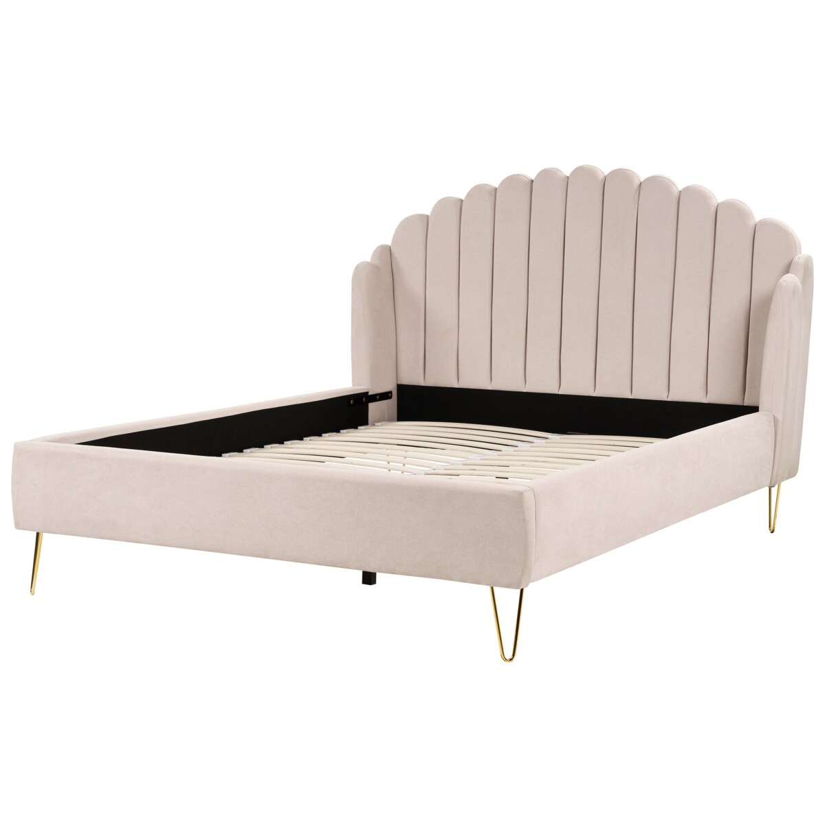 Łóżko tapicerowane 160 x 200 cm beżowe AMBILLOU