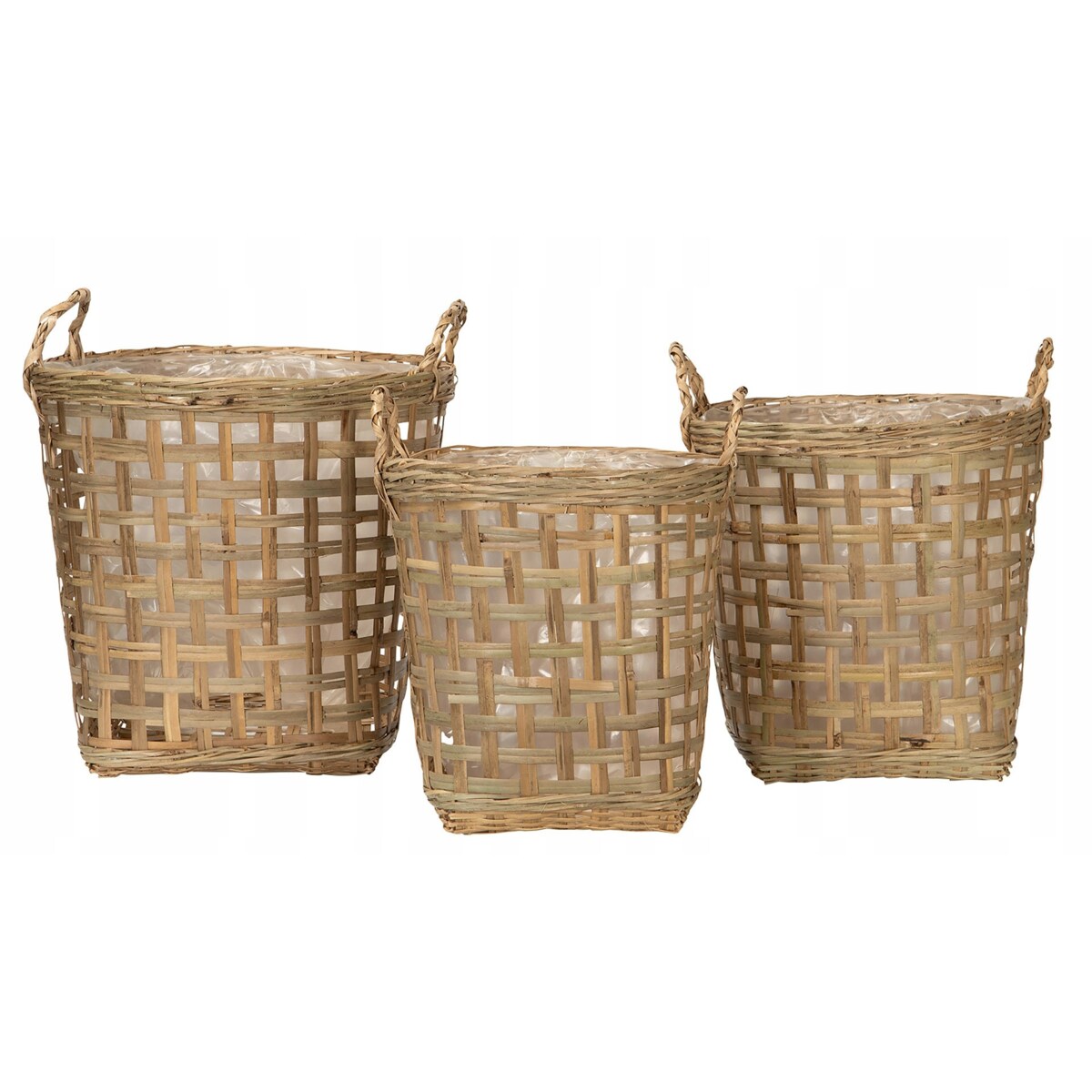 3 szt. DONICZKA KOSZ BAMBUSOWA styl boho NATURALNA