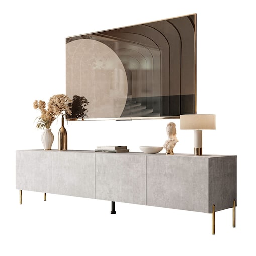 Szafka RTV COLGANTE 200 beton nogi złote proste