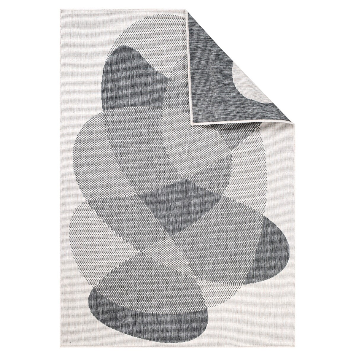 Funkcjonalny dywan na zewnątrz i do wnętrz, dwustronny DUO 58350 Szary 120x170