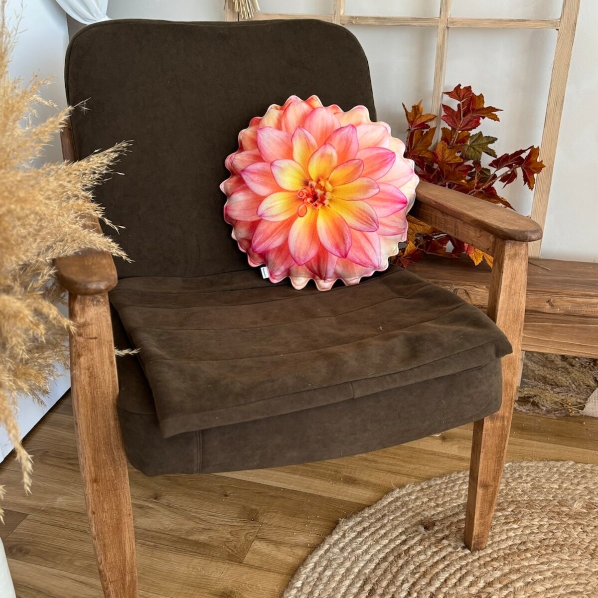 Poduszka jesienna kwiat Dalia mała