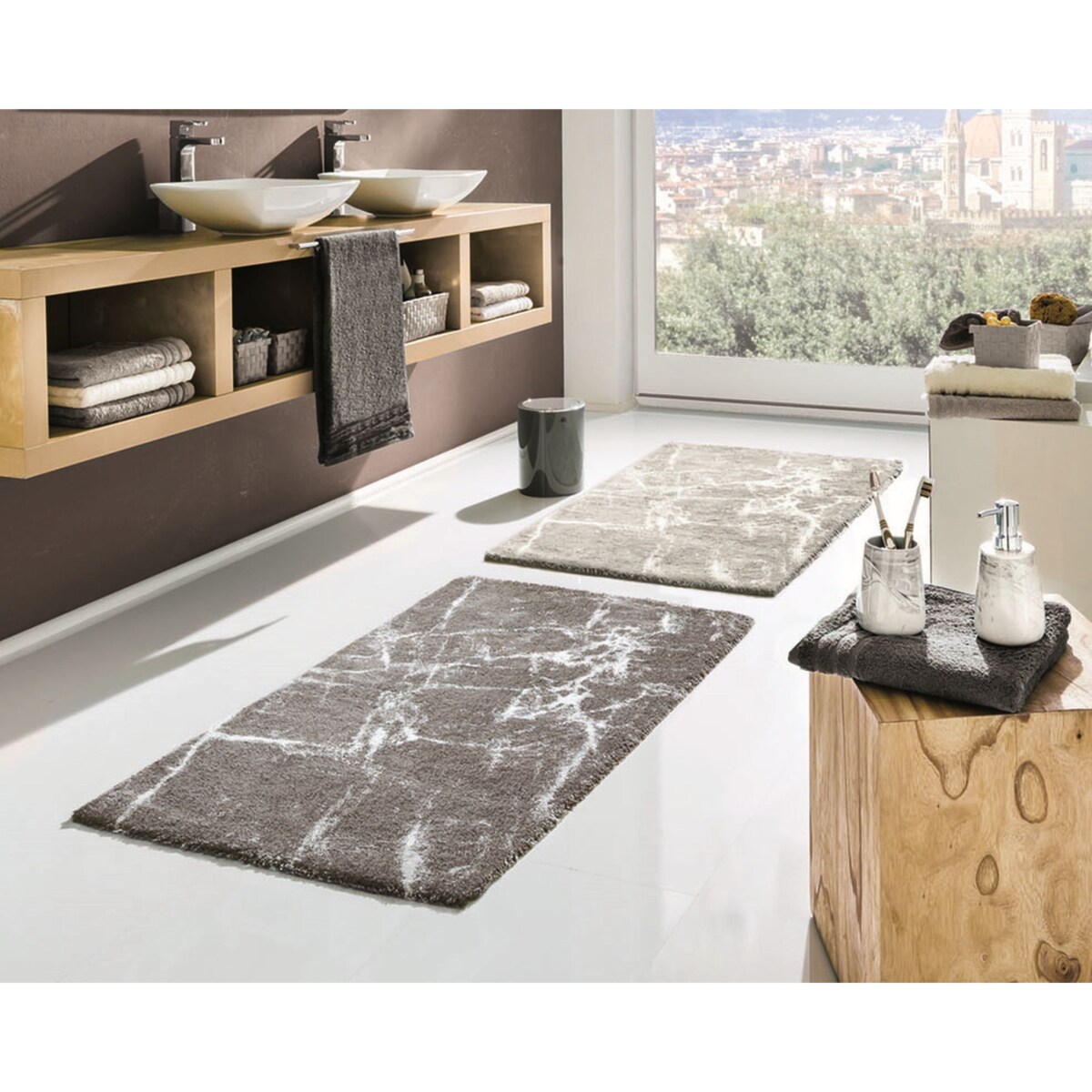 Kleine Wolke Como Dywanik łazienkowy szary 60x100 cm