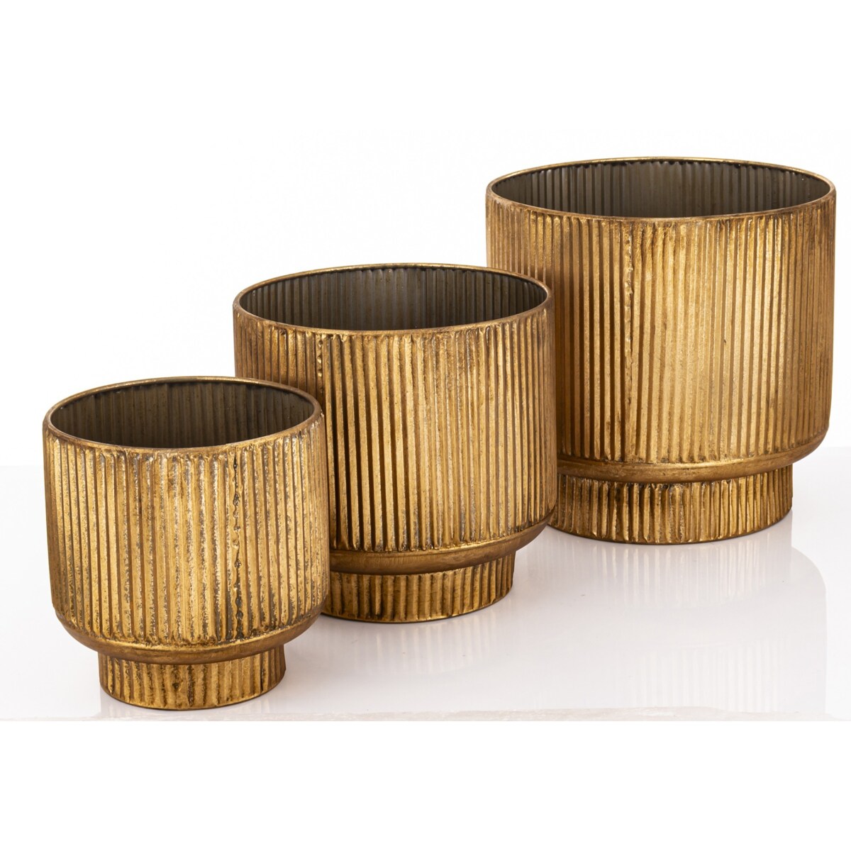 Osłonka - komplet 3 szt. metal złoty walec