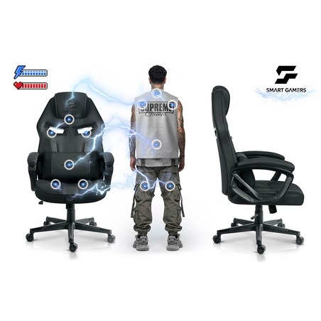 Fotel gamingowy obrotowy dla gracza Sofotel Furon czarny