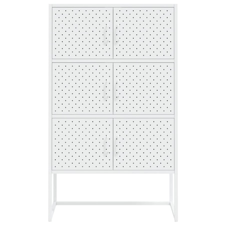 vidaXL Szafka, biała, 80x35x135 cm, stal
