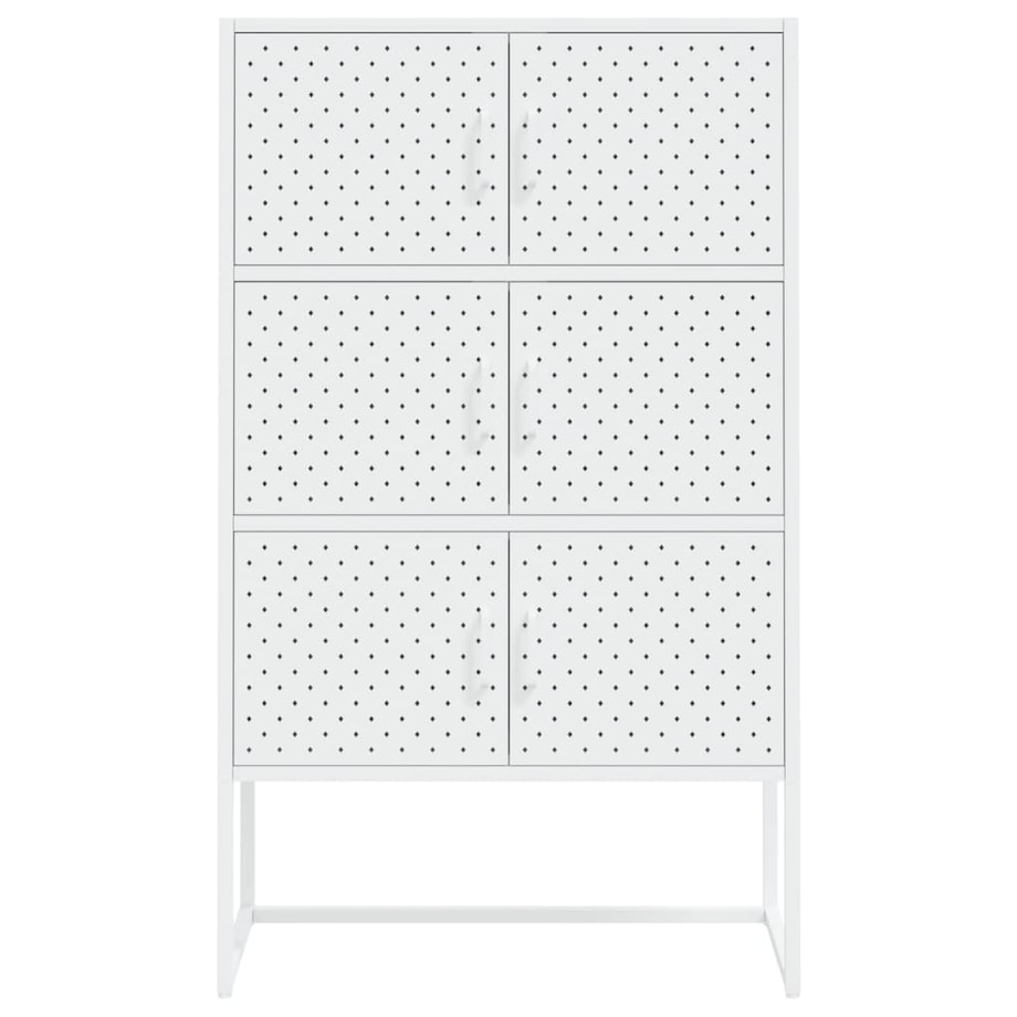 vidaXL Szafka, biała, 80x35x135 cm, stal