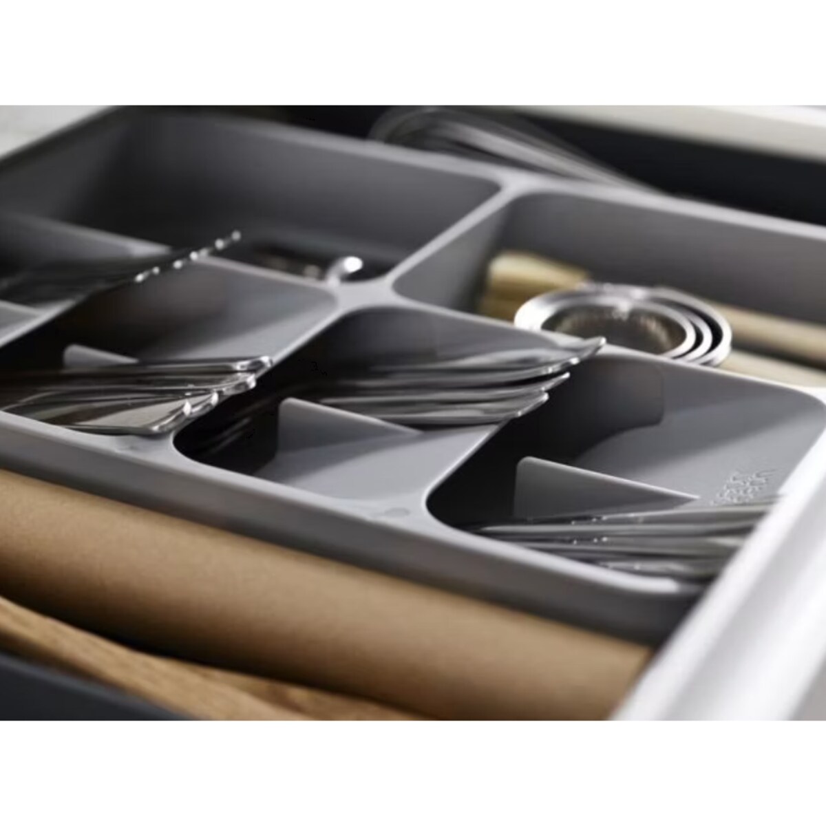 Organizer na sztućce rozsuwany szary DrawerStore, Joseph Joseph