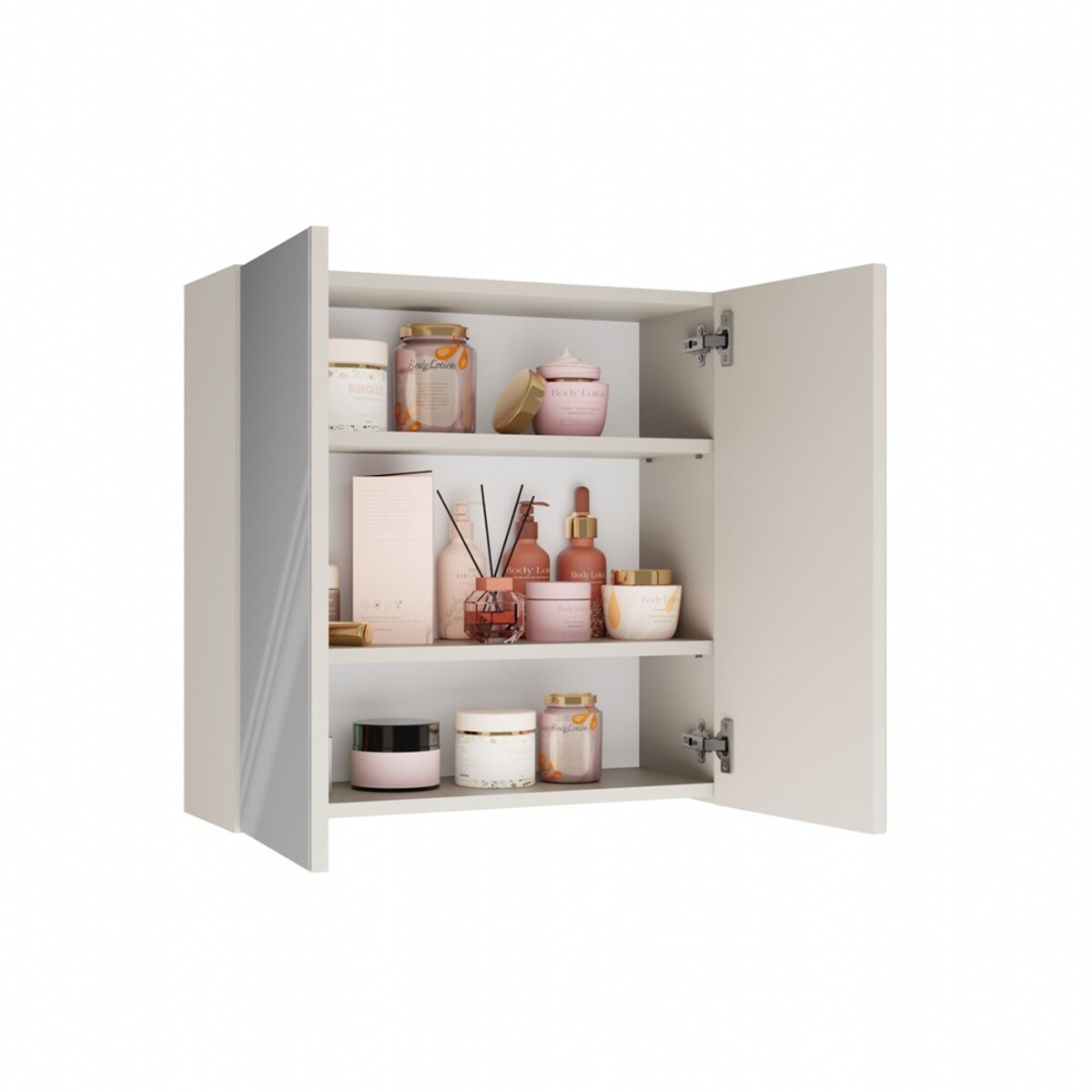 Szafka Łazienkowa Wisząca Z Lustrem Nad Umywalkę POLA 2DL 2 Drzwi KASZMIR