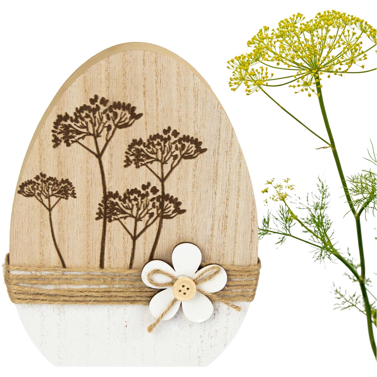 Ozdoba Jajko Wielkanocne 20 Cm Dekoracja Pisanka Na Stół Drewniane Koper