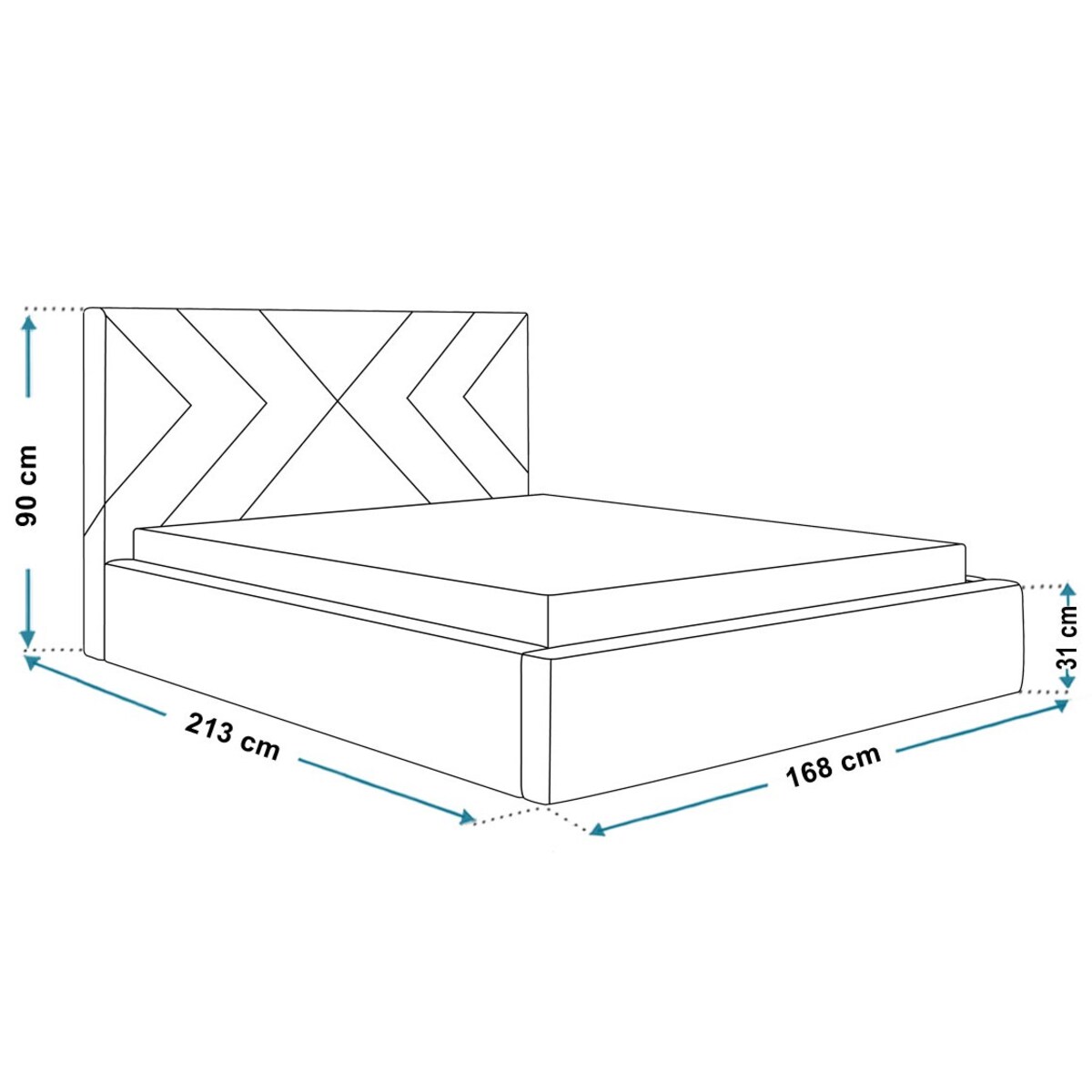Łóżko tapicerowane 160x200 OLDO 1 z pojemnikiem do sypialni- granatowe