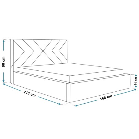Łóżko tapicerowane 160x200 OLDO 1 z pojemnikiem do sypialni- granatowe