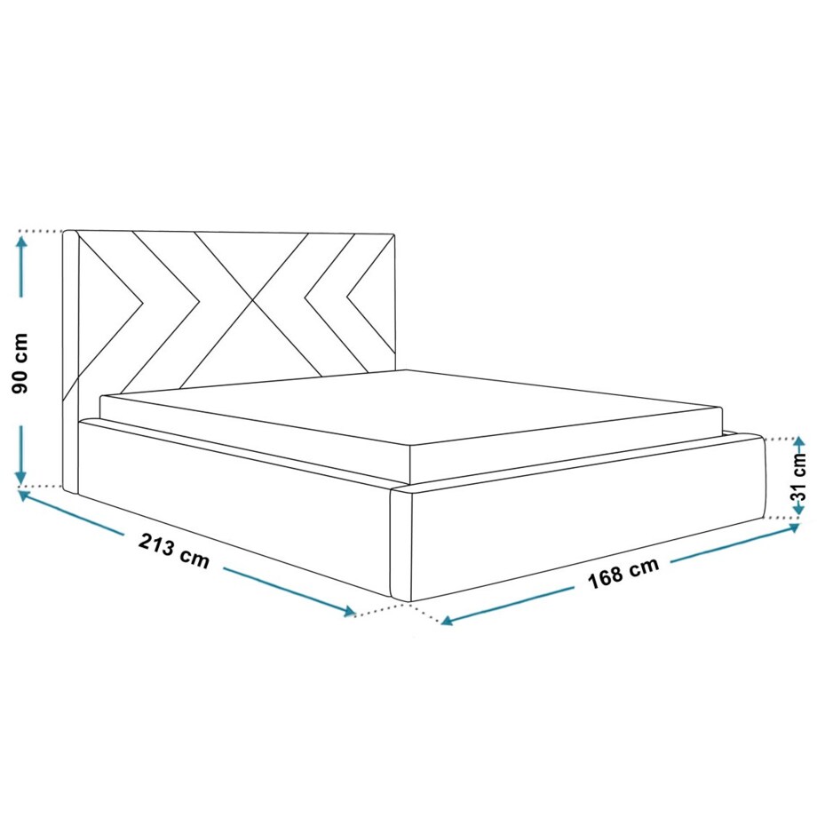 Łóżko tapicerowane 160x200 OLDO 1 z pojemnikiem do sypialni- granatowe