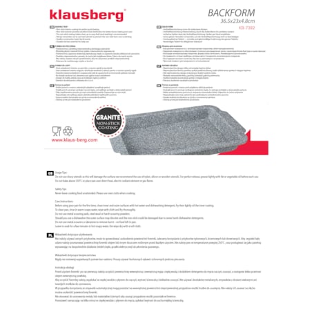 Forma blacha 36cm do pieczenia sernika szarlotki ciasta KLAUSBERG