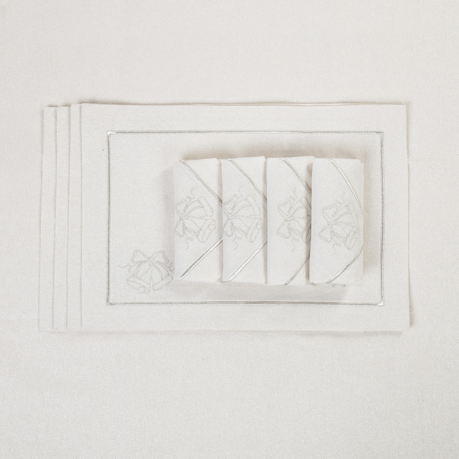 Podkładki Jingle Bells Joyful Christmas Silverline – 4 komplet szt.