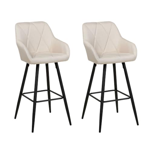 Zestaw 2 krzeseł barowych jasnobeżowy DARIEN