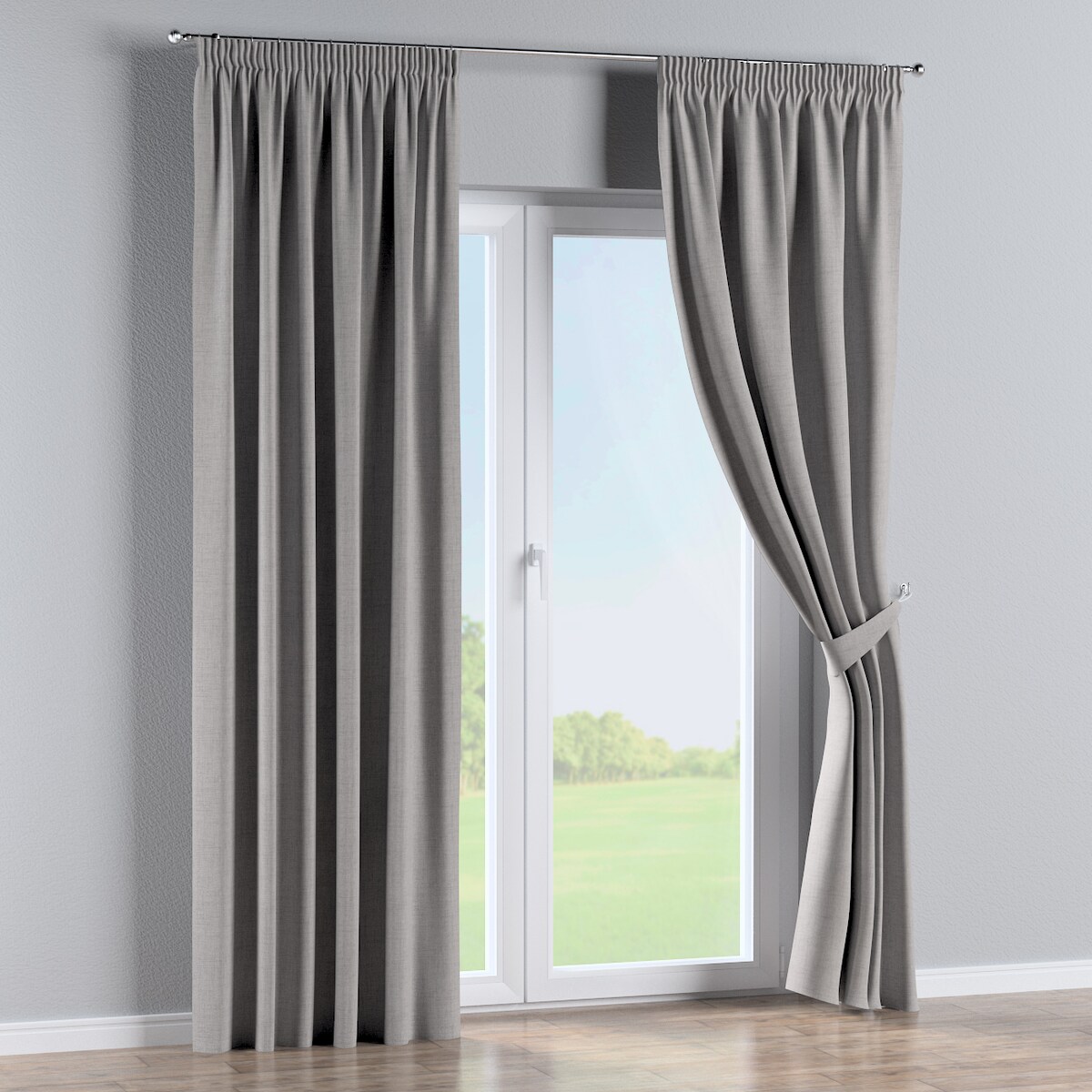 Zasłona na taśmie marszczącej 1 szt. 130x245 szarobeżowy melanż