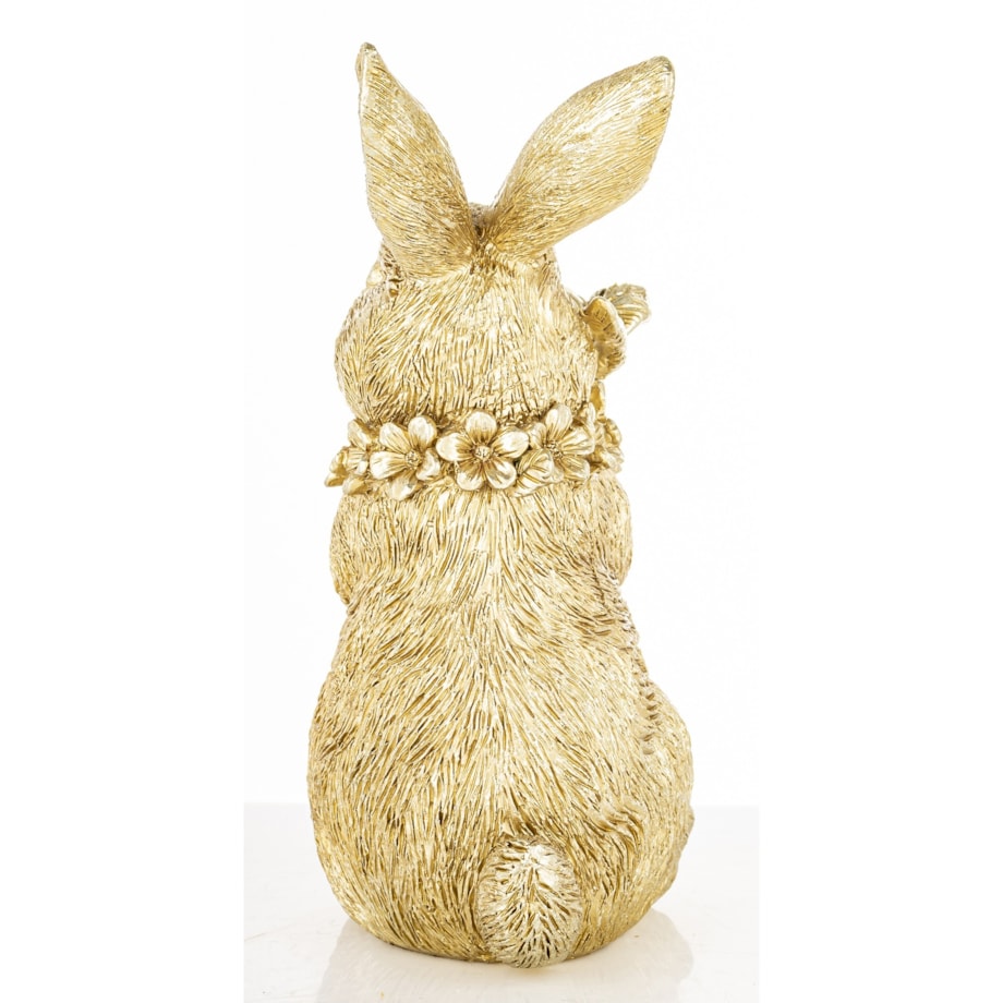 Figurka - złota króliczka z marchewką 16x9x7 cm KAROTO-2