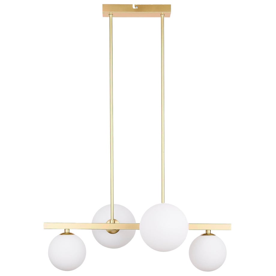 Wisząca LAMPA modernistyczna KAMA 34-73426 Candellux wisząca OPRAWA metalowa ZWIS kule balls mosiężne białe