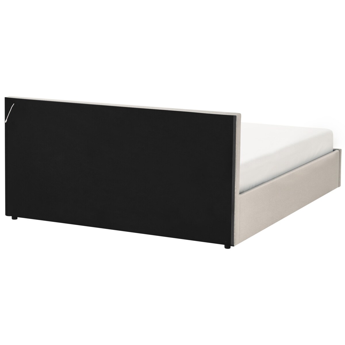 Łóżko LED z pojemnikiem ARMELLE 160 x 200 cm Beżowy