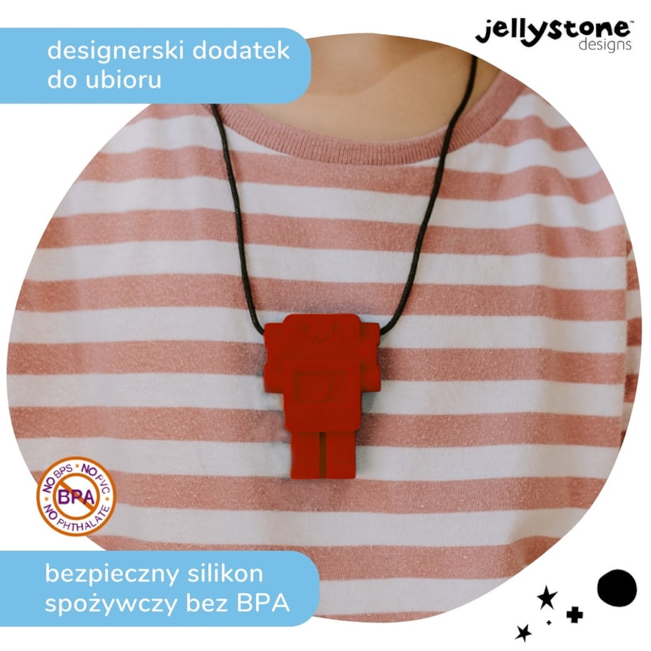 Wisiorek antystresowy Robot czerwony Jellystone Designs