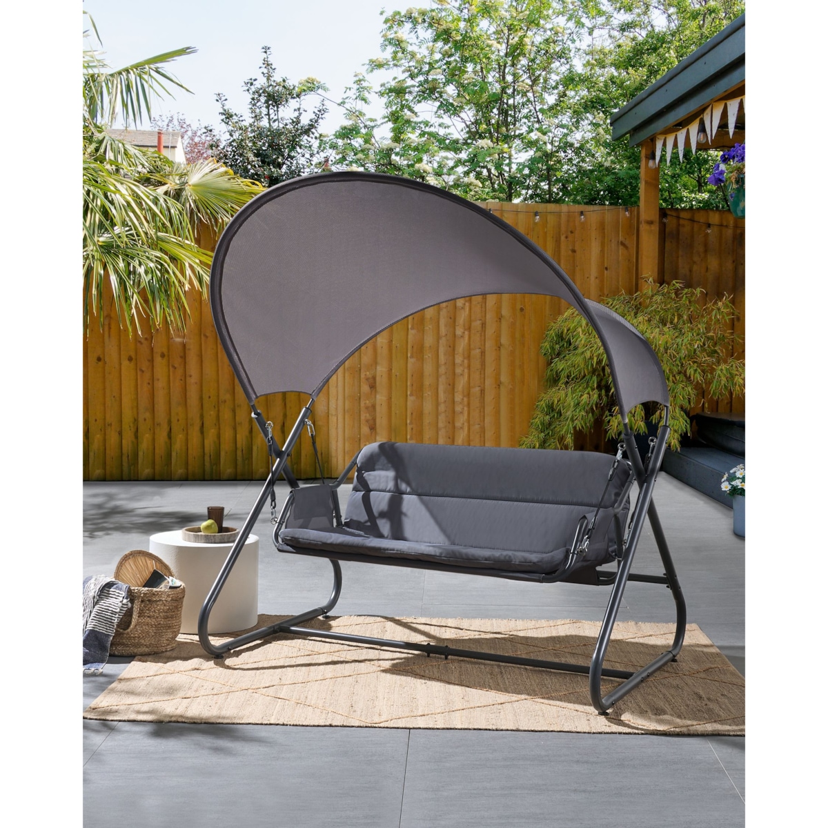 Huśtawka ogrodowa SOLAGNA Metal Ciemnoszary