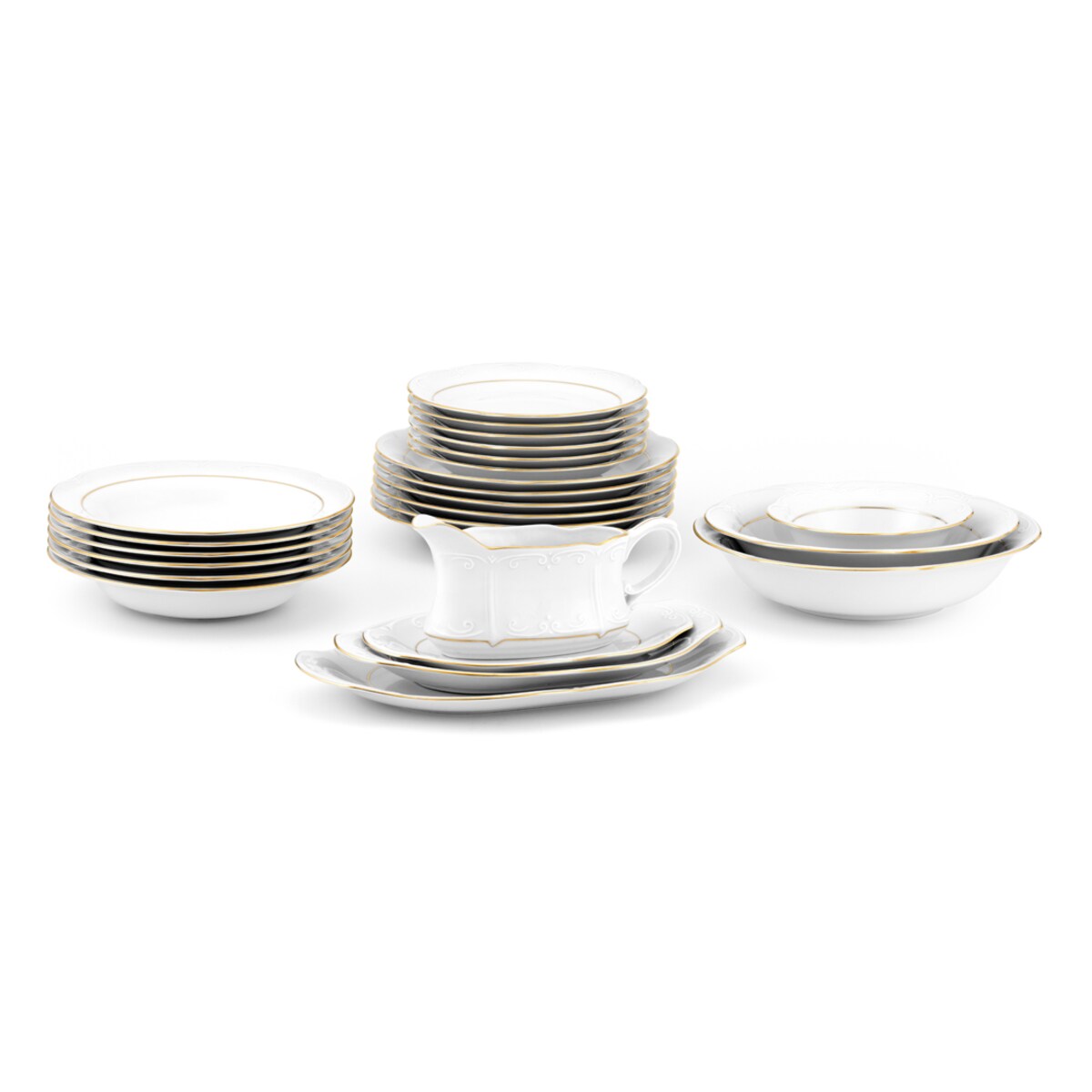 Serwis obiadowy dla 12 osób 44 el. Kamelia Złota Linia B014