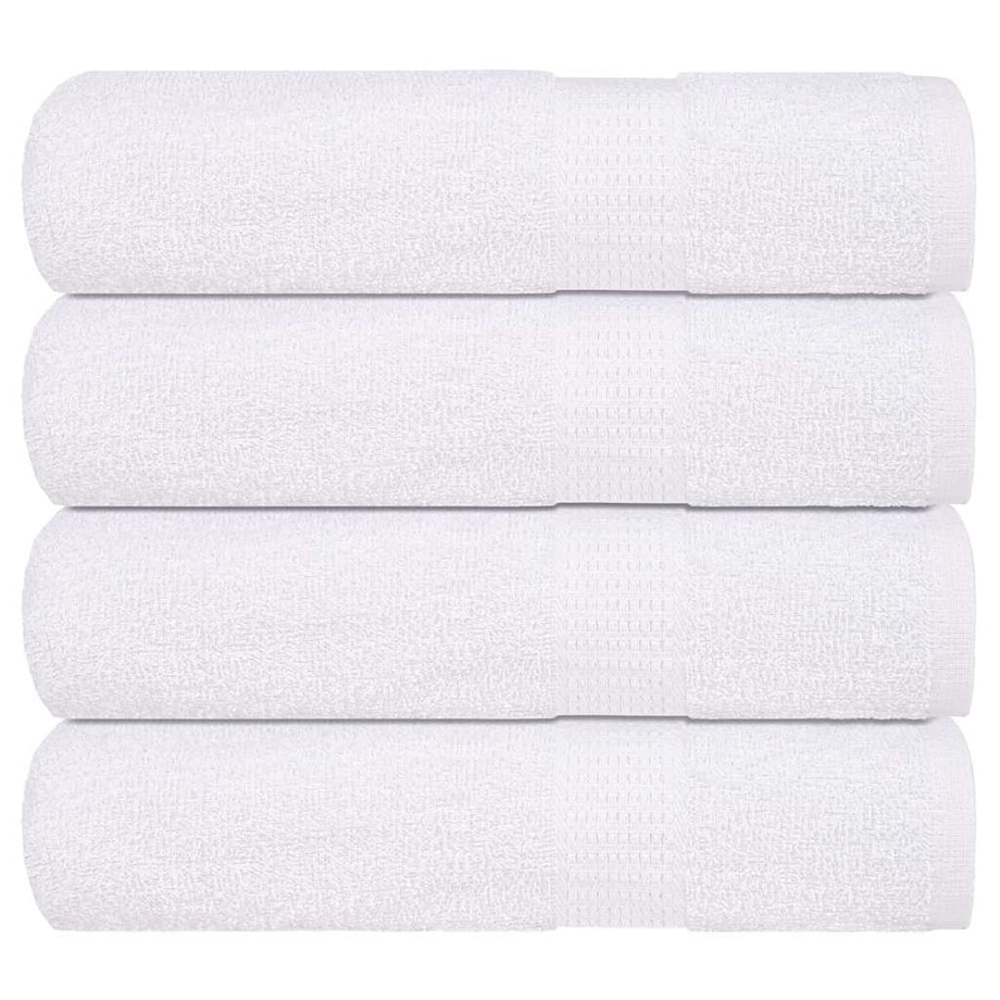 vidaXL Ręczniki kąpielowe, 4 szt., białe, 70x140 cm, bawełna 100%