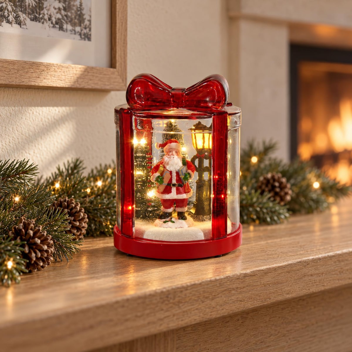 Szklane pudełko prezentowe z podświetleniem LED, 13 x 13 x 17 cm