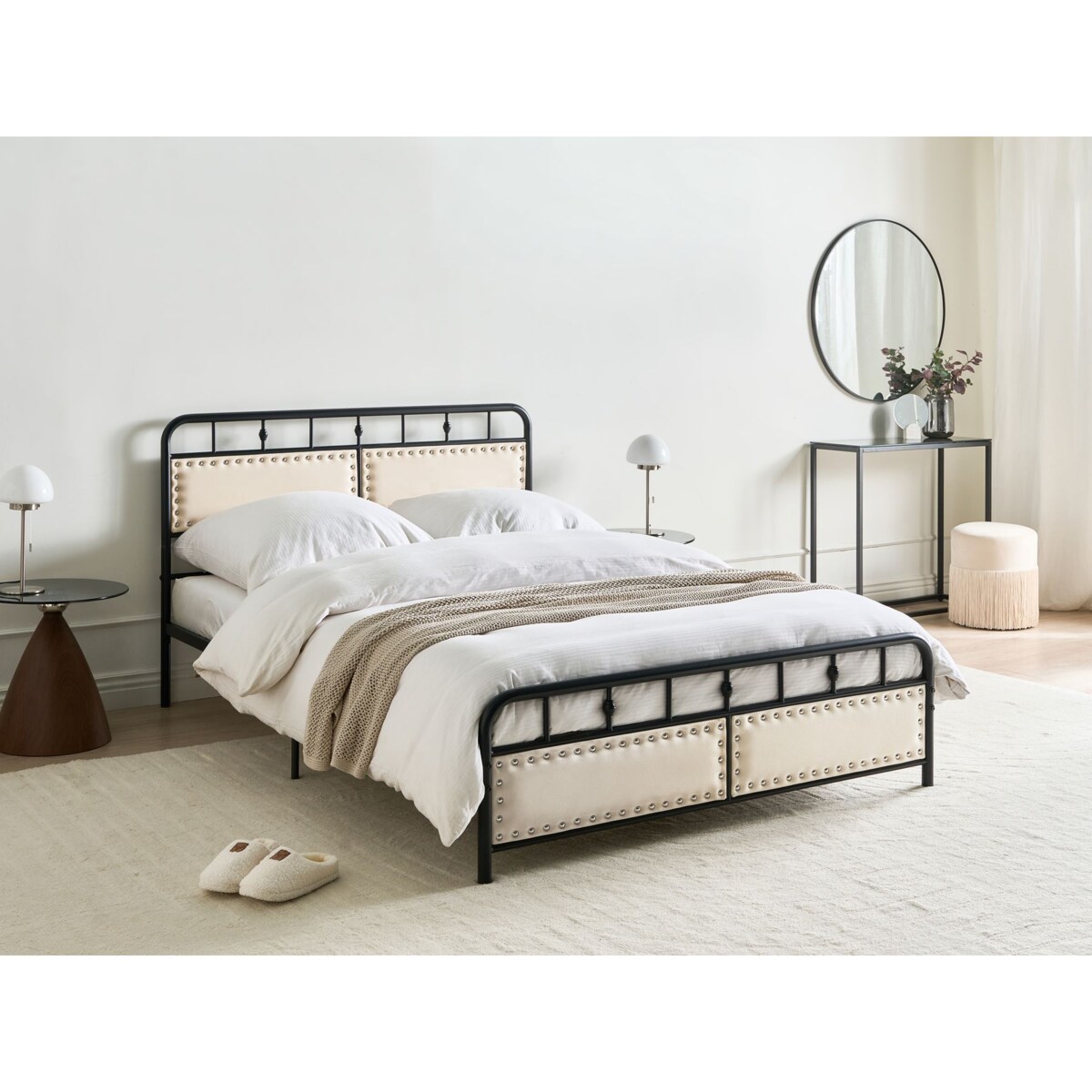 Łóżko Metal BREUILLET 140 x 200 cm Czarny