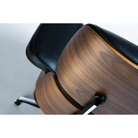 Fotel z podnóżkiem Lounge KH1501100142 Modesto Design czarny orzech, King Home