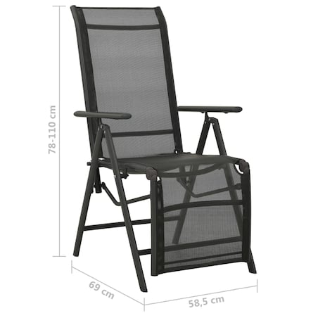vidaXL Rozkładane krzesła ogrodowe, 2 szt., textilene i aluminium