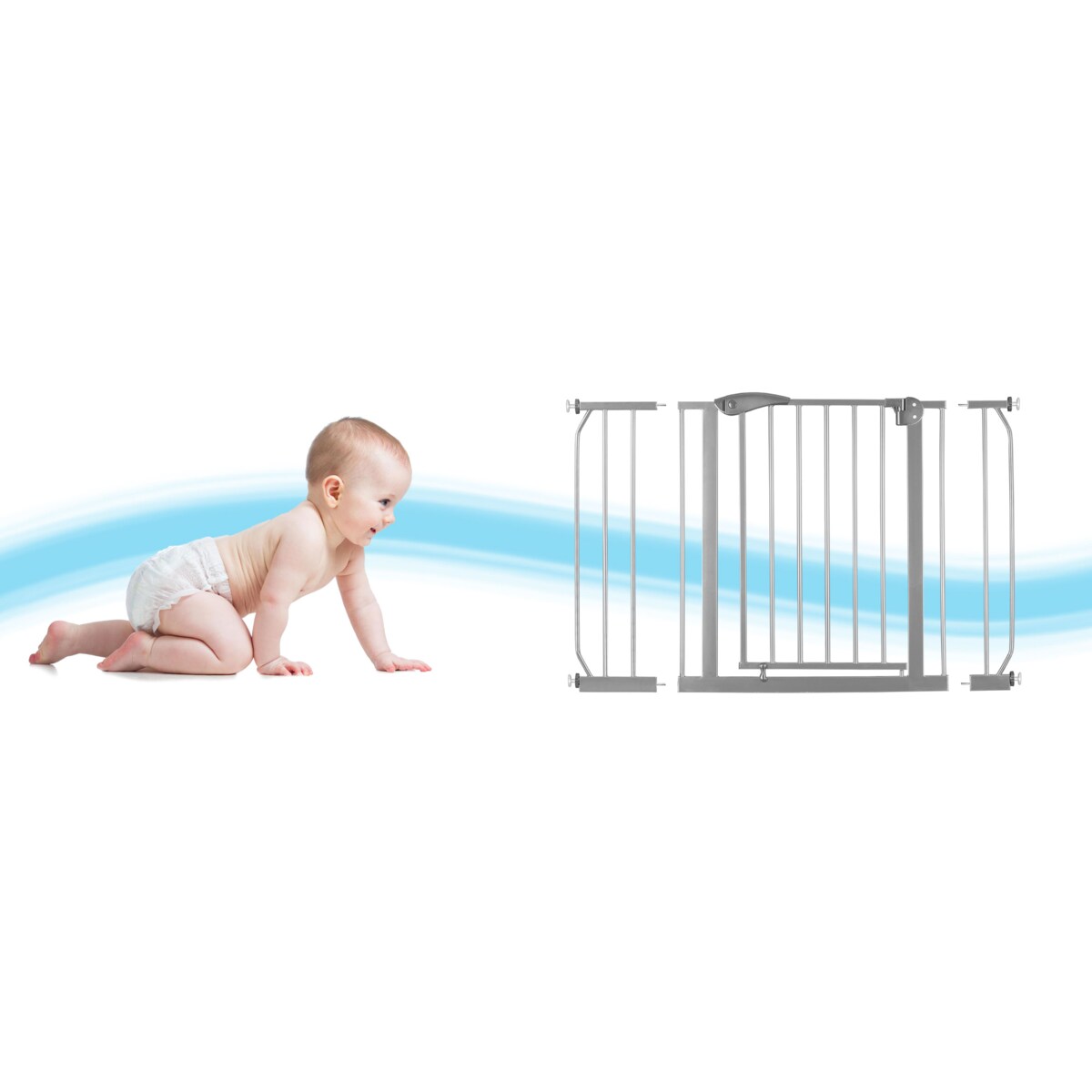 Barierka zabezpieczająca na schody drzwi rozporowa Nukido