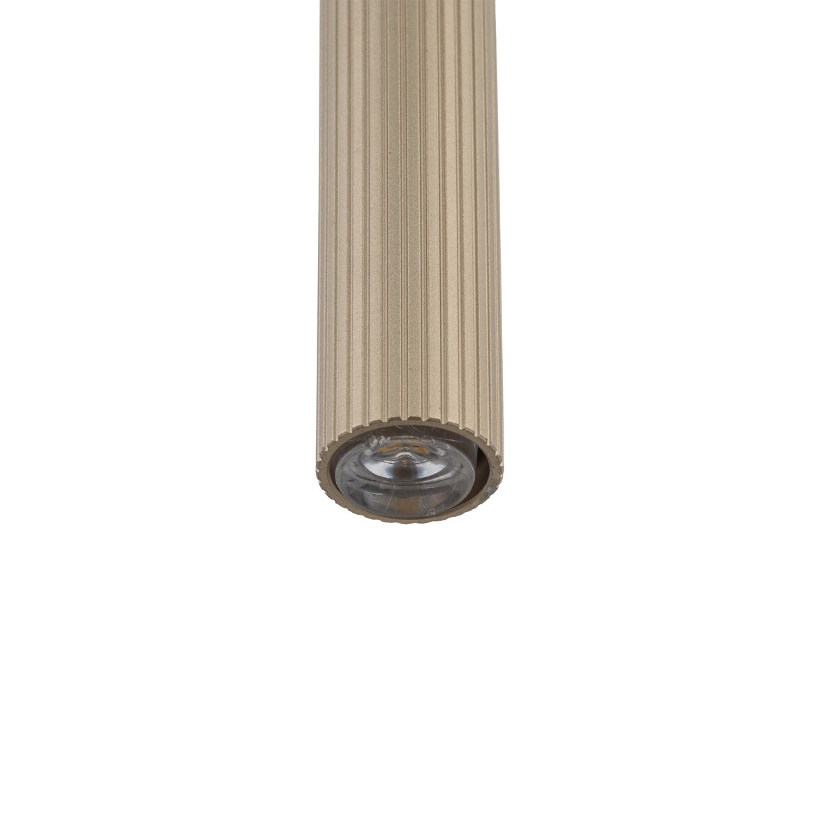 Lampa Wisząca Tk Lighting Ferro Sabia Beżowa Szampańska Ryflowana Metalowa Tuba Sopel Rurka 50Cm 1Xg9