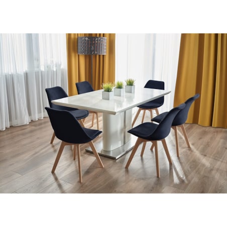 Krzesło tapicerowane welurowe BARI czarne