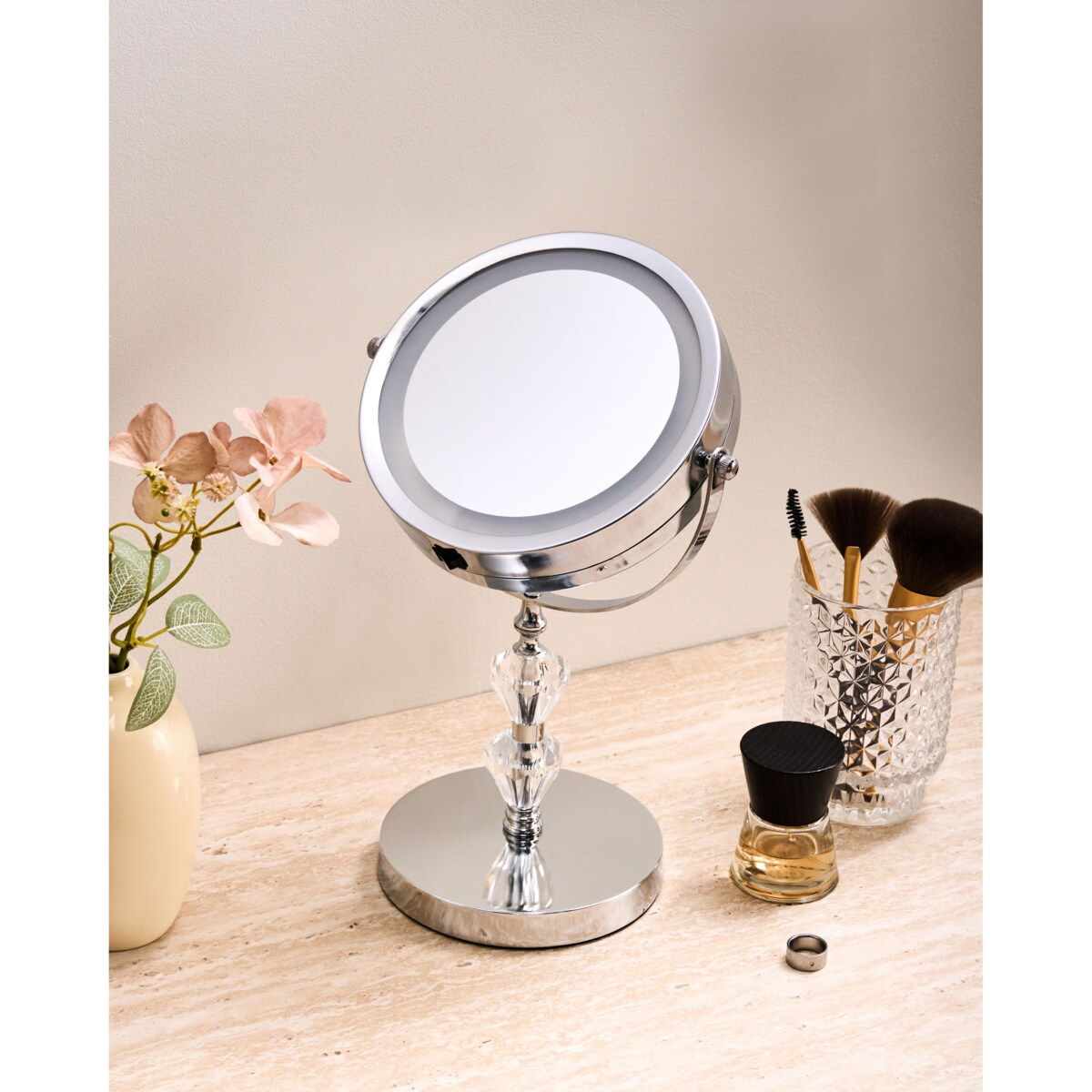 Lusterko kosmetyczne LED ø 20 cm srebrne LAON