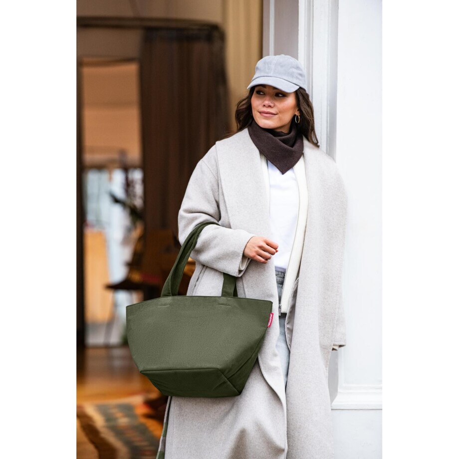 Torba SHOPPER M, cord dark matcha
