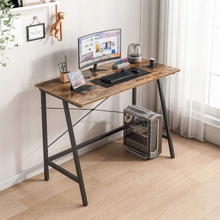 Biurko Komputerowe Loft Industrialne Szkolne Rustykalny Brąz Retro 100 Cm