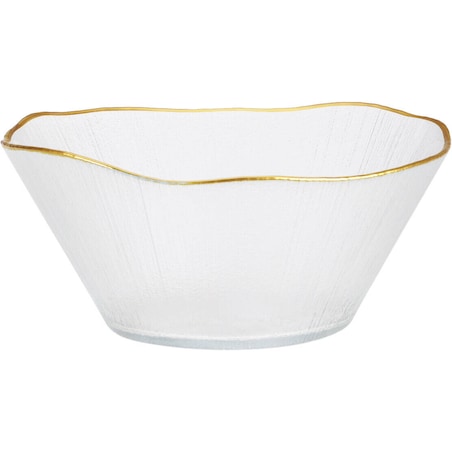 Szklana miska ze złotą obwódką DATURA, 21 cm