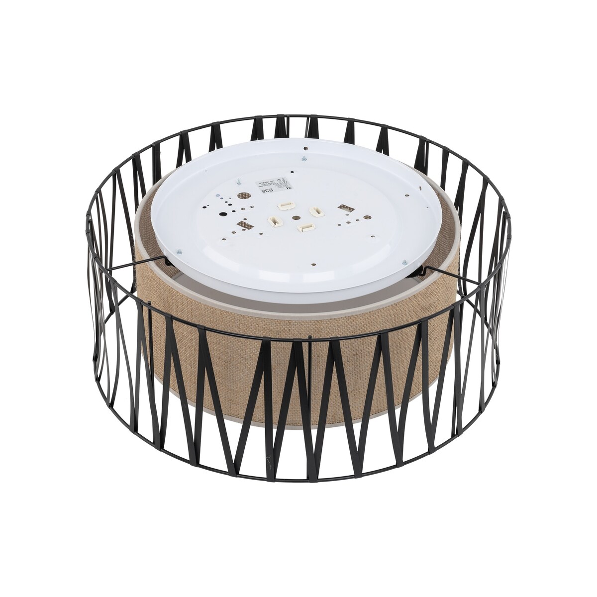 Lampa sufitowa TK Lighting HARMONY NATURE 50 5940 czarno-biała z jutą E27 4x15W do salonu i jadalni