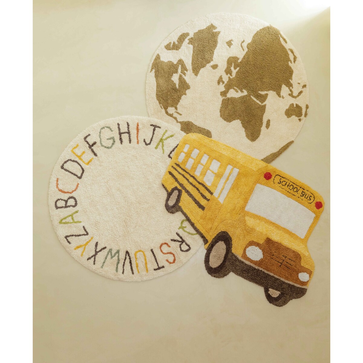 Dywan Bawełniany ABC Kolory i Litery, Ø120 cm, Lorena Canals