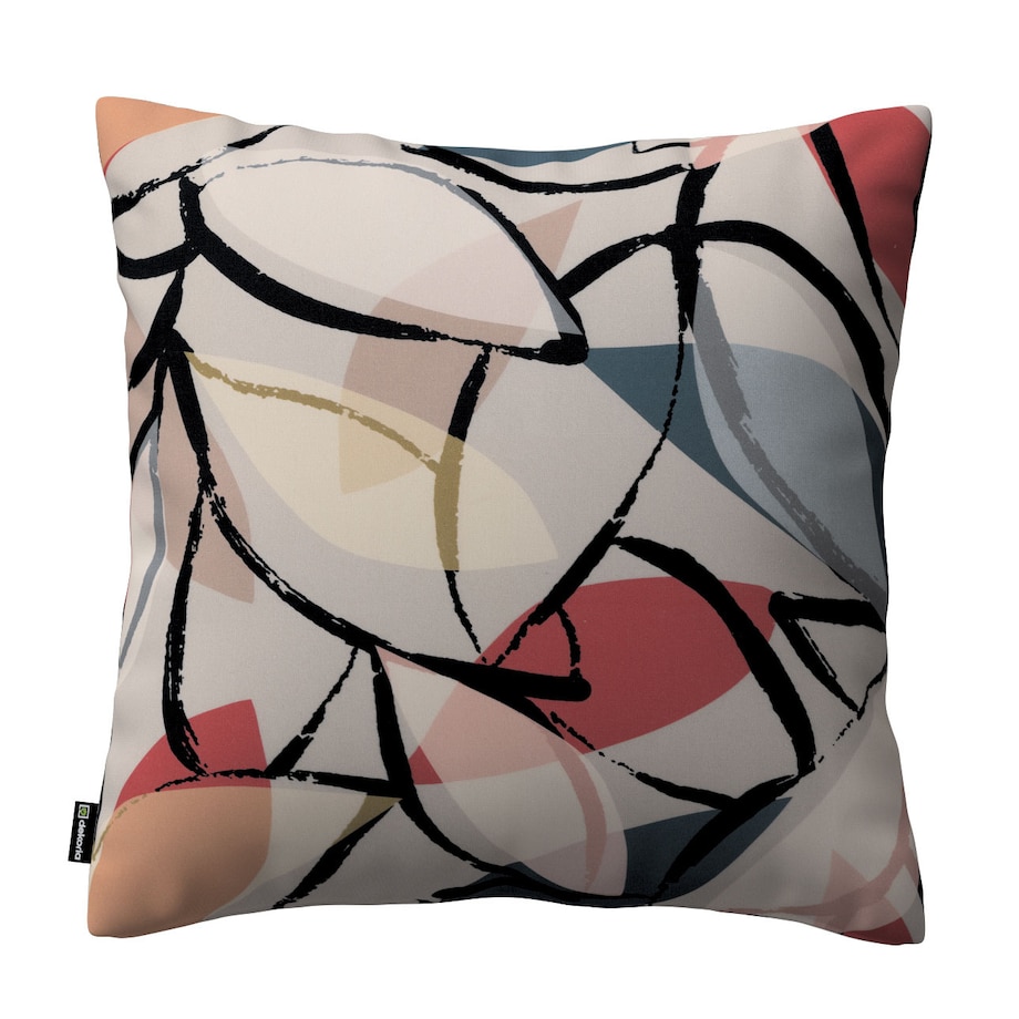 Poszewka Kinga na poduszkę 60x60 różowo-szare motywy roślinne