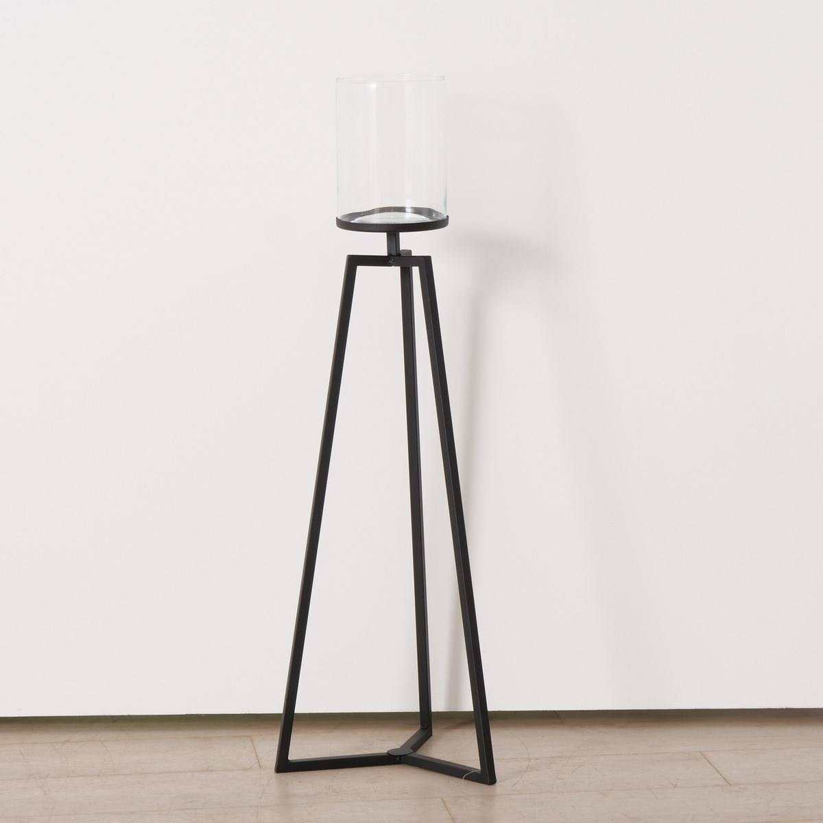 Szklane świeczniki na metalowym stelażu Cosa, 75-95 cm