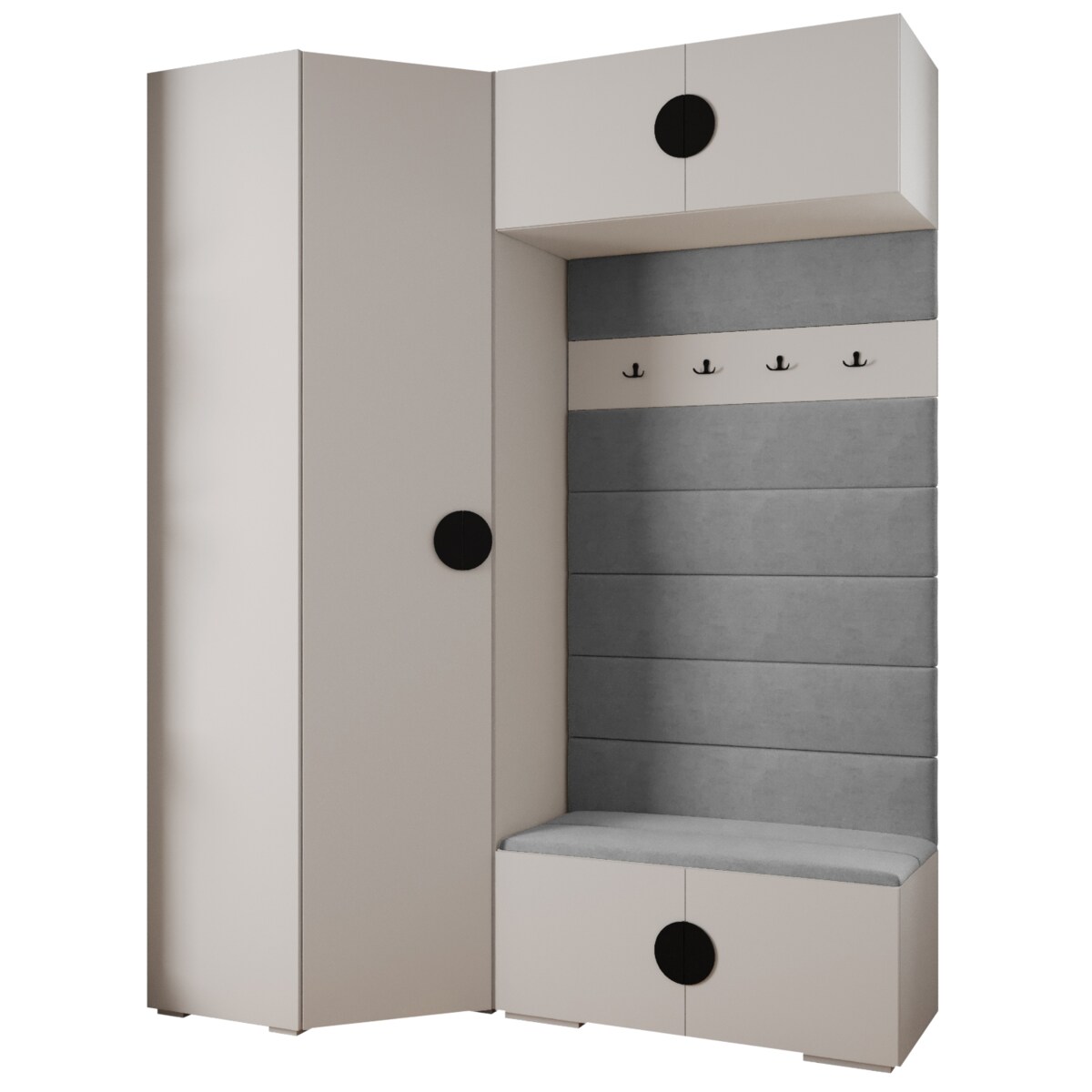 Garderoba do przedpokoju INOVA 4 Z21 biały+czarny+manila16