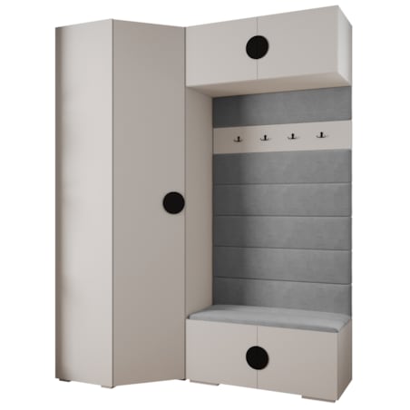 Garderoba do przedpokoju INOVA 4 Z21 biały+czarny+manila16