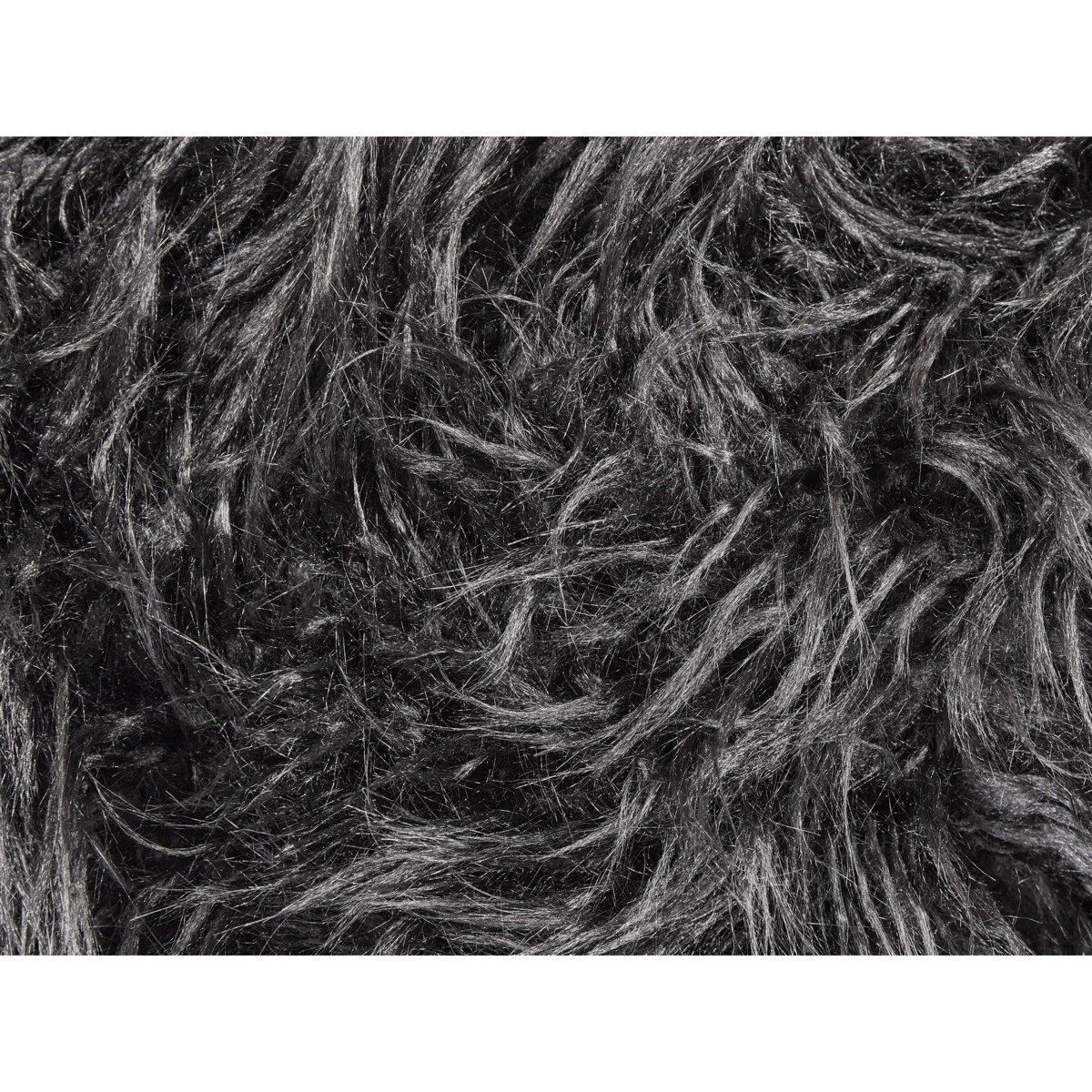 Puf futrzany 50 x 50 x 30 cm czarny MUKKI