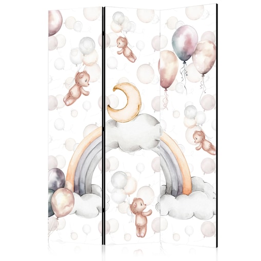 Parawan akustyczny Dla dzieci 135x172 cm 3-częściowy biały