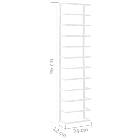 vidaXL Stojak na ręcznik, biały, 24x12x96 cm, stalowy